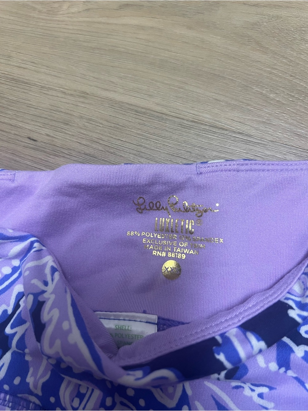 Lilly Pulitzer Purple and Navy Printed Top - Picture 4 of 4